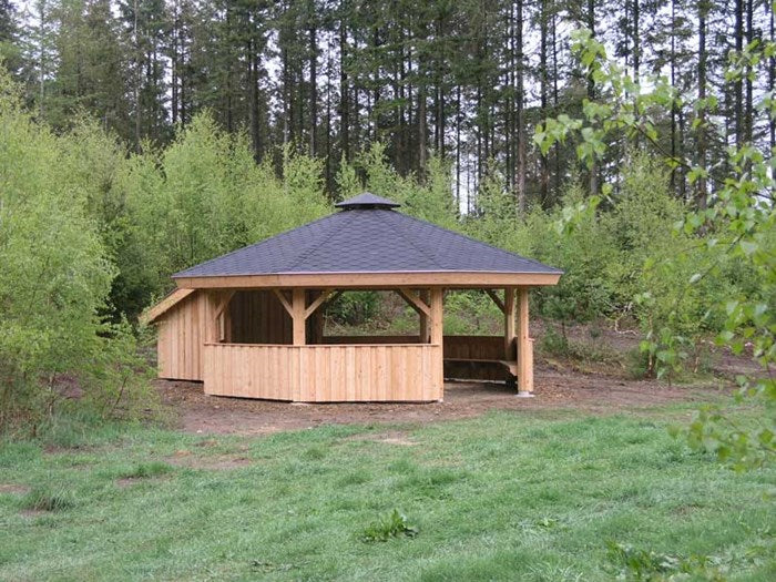 Lille bålhus med shelter
